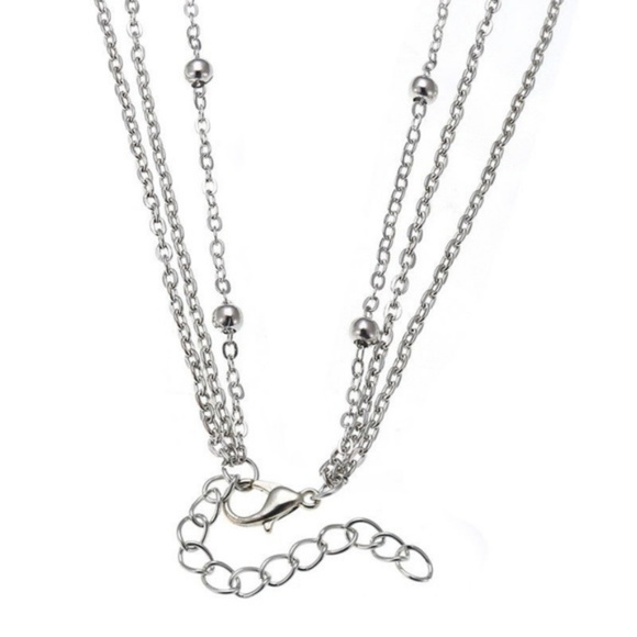 Moon Pendant Silver Moon Turquoise Layer Necklace - Picture 8 of 8